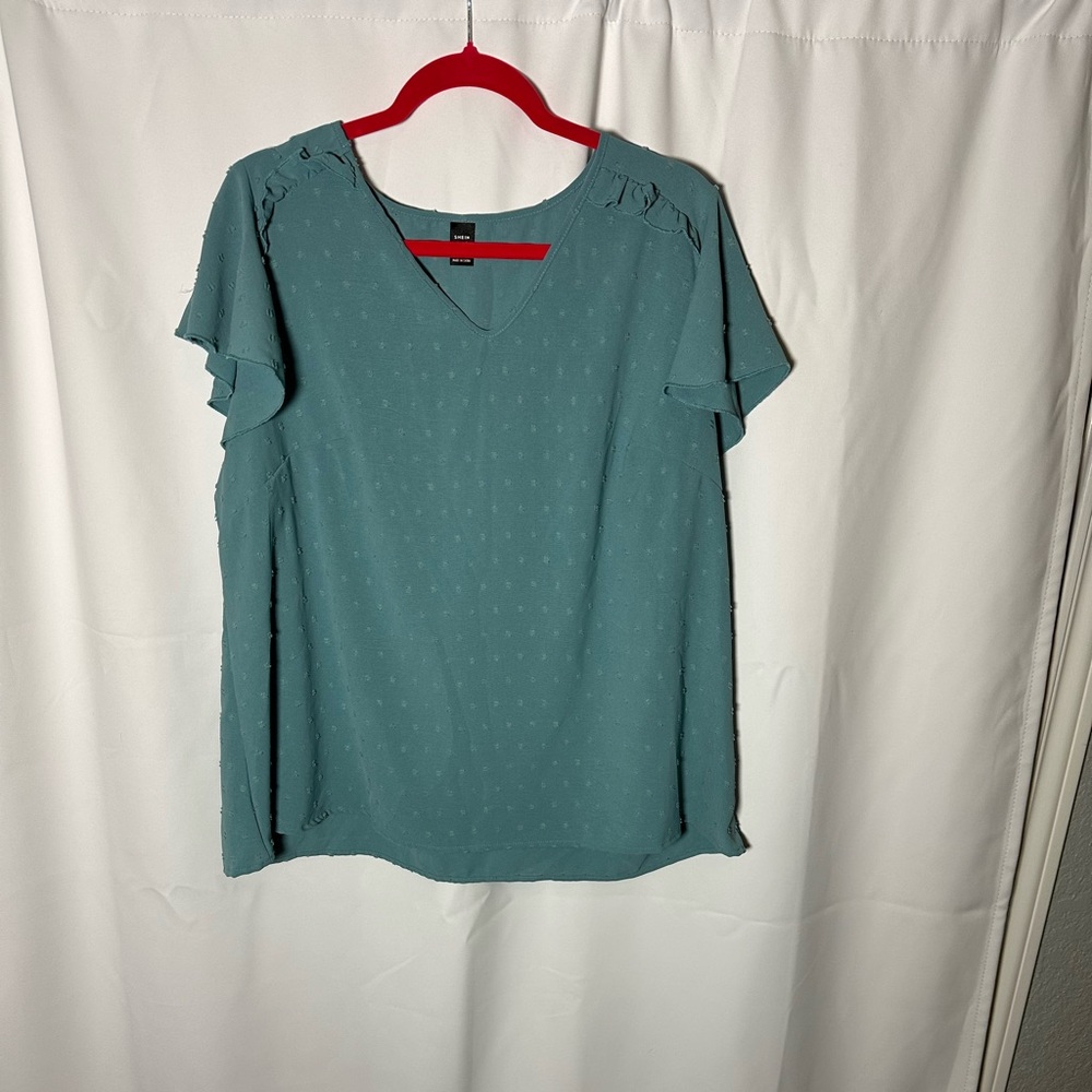 SHEIN 3xl Women's Teal V-Neck Top